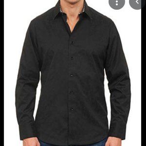 Robert Graham Stitched Button Shirt Long Sleeve Black Size Large